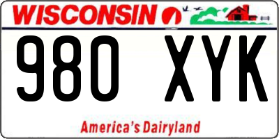 WI license plate 980XYK