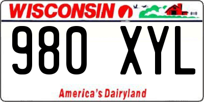 WI license plate 980XYL