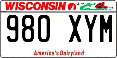WI license plate 980XYM