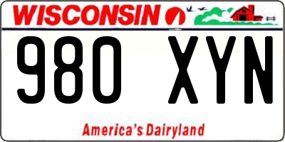 WI license plate 980XYN