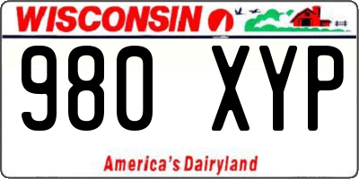 WI license plate 980XYP