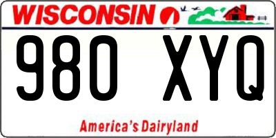 WI license plate 980XYQ