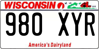 WI license plate 980XYR