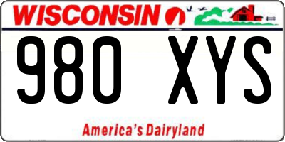 WI license plate 980XYS