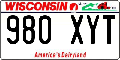 WI license plate 980XYT