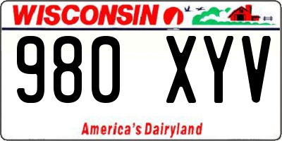 WI license plate 980XYV