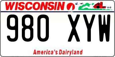 WI license plate 980XYW