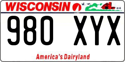 WI license plate 980XYX