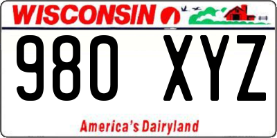 WI license plate 980XYZ