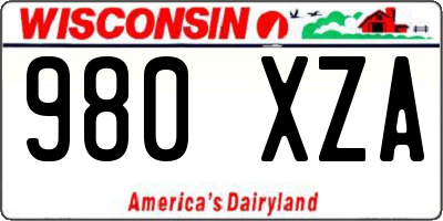 WI license plate 980XZA
