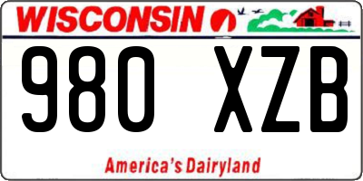 WI license plate 980XZB