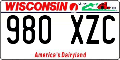 WI license plate 980XZC