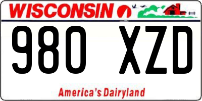 WI license plate 980XZD