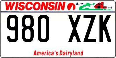 WI license plate 980XZK