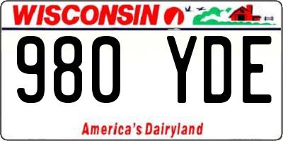 WI license plate 980YDE