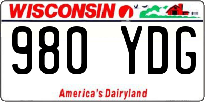 WI license plate 980YDG