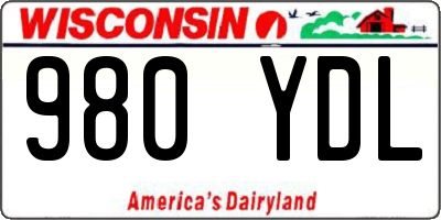 WI license plate 980YDL