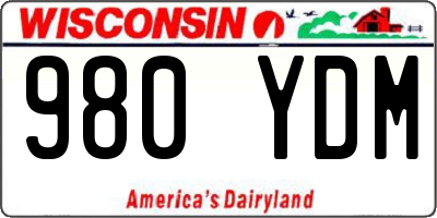 WI license plate 980YDM