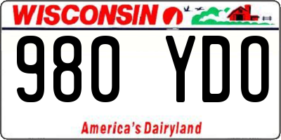 WI license plate 980YDO