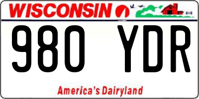 WI license plate 980YDR