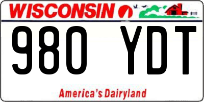 WI license plate 980YDT