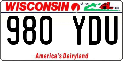 WI license plate 980YDU