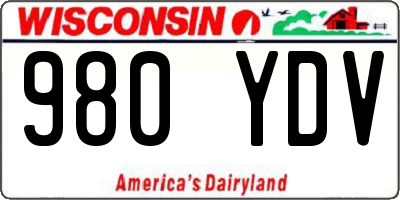 WI license plate 980YDV