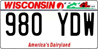 WI license plate 980YDW