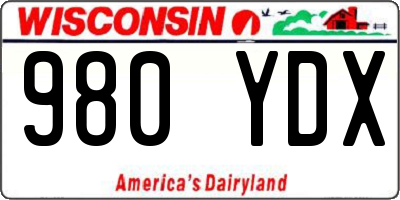 WI license plate 980YDX