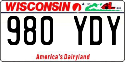 WI license plate 980YDY