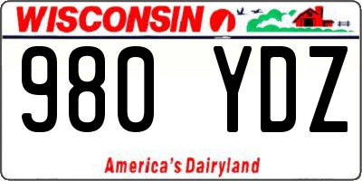 WI license plate 980YDZ