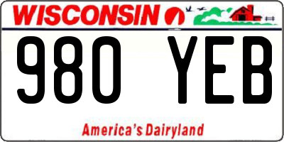 WI license plate 980YEB