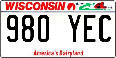 WI license plate 980YEC