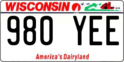 WI license plate 980YEE