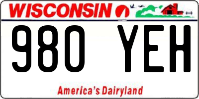 WI license plate 980YEH