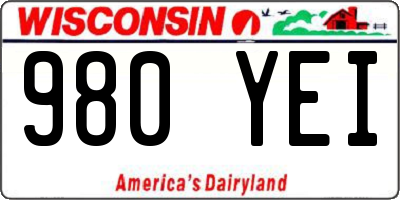 WI license plate 980YEI
