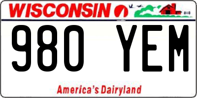 WI license plate 980YEM