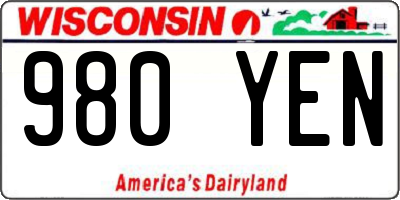 WI license plate 980YEN