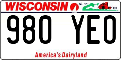 WI license plate 980YEO