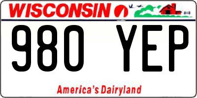 WI license plate 980YEP