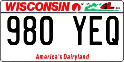 WI license plate 980YEQ