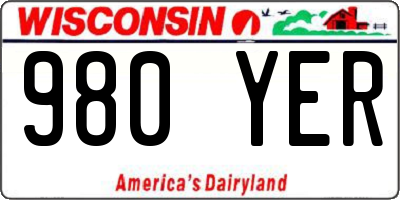 WI license plate 980YER