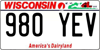 WI license plate 980YEV