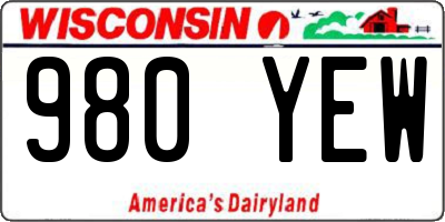 WI license plate 980YEW