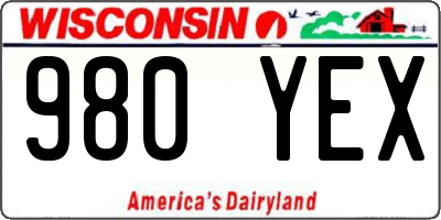 WI license plate 980YEX