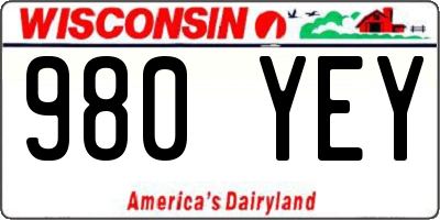 WI license plate 980YEY