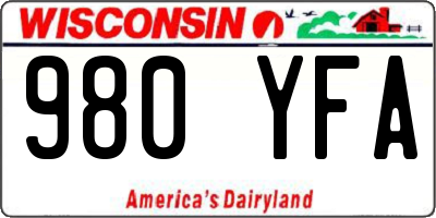 WI license plate 980YFA