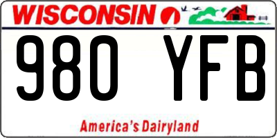 WI license plate 980YFB