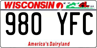 WI license plate 980YFC