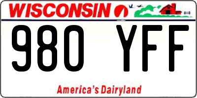 WI license plate 980YFF